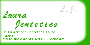 laura jentetics business card